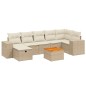 vidaXL Juego de sofás de jardín con cojines beige 8 pzas ratán PE vidaXL Juego de sofás de jardín con cojines beige 8 pzas ratán PE