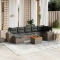 vidaXL Set de sofás de jardín 8 pzas y cojines ratán sintético gris vidaXL Set de sofás de jardín 8 pzas y cojines ratán sintético gris
