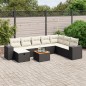 vidaXL Set de sofás de jardín 8 piezas y cojines ratán sintético negro vidaXL Set de sofás de jardín 8 piezas y cojines ratán sintético negro