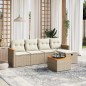 vidaXL Juego de sofás jardín con cojines 6 pzas ratán sintético beige vidaXL Juego de sofás jardín con cojines 6 pzas ratán sintético beige