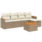 vidaXL Juego de sofás jardín con cojines 6 pzas ratán sintético beige vidaXL Juego de sofás jardín con cojines 6 pzas ratán sintético beige