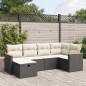 vidaXL Set de sofás de jardín 6 piezas y cojines ratán sintético negro
