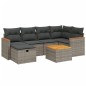 vidaXL Set de sofás de jardín 7 piezas con cojines ratán PE gris vidaXL Set de sofás de jardín 7 piezas con cojines ratán PE gris