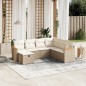vidaXL Set sofás de jardín 7 piezas y cojines ratán sintético beige