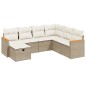 vidaXL Set sofás de jardín 7 piezas y cojines ratán sintético beige