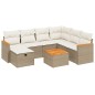vidaXL Juego de sofás de jardín con cojines beige 8 pzas ratán PE vidaXL Juego de sofás de jardín con cojines beige 8 pzas ratán PE