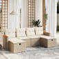 vidaXL Juego de sofás jardín con cojines 6 pzas ratán sintético beige vidaXL Juego de sofás jardín con cojines 6 pzas ratán sintético beige