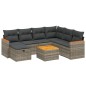 vidaXL Set de sofás de jardín 8 pzas y cojines ratán sintético gris vidaXL Set de sofás de jardín 8 pzas y cojines ratán sintético gris