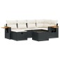 vidaXL Set de comedor de jardín 7 pzas y cojines ratán sintético negro vidaXL Set de comedor de jardín 7 pzas y cojines ratán sintético negro