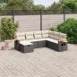 vidaXL Set de comedor de jardín 7 pzas y cojines ratán sintético negro vidaXL Set de comedor de jardín 7 pzas y cojines ratán sintético negro