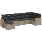 vidaXL Set de sofás de jardín 7 piezas con cojines ratán PE gris vidaXL Set de sofás de jardín 7 piezas con cojines ratán PE gris