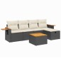 vidaXL Set de sofás de jardín 6 piezas y cojines ratán sintético negro vidaXL Set de sofás de jardín 6 piezas y cojines ratán sintético negro