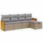 vidaXL Juego de sofás jardín con cojines beige mezcla 5 pzas ratán PE vidaXL Juego de sofás jardín con cojines beige mezcla 5 pzas ratán PE