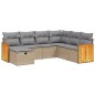 vidaXL Juego de sofás jardín con cojines beige mezcla 7 pzas ratán PE vidaXL Juego de sofás jardín con cojines beige mezcla 7 pzas ratán PE