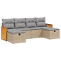 vidaXL Juego de sofás jardín con cojines beige mezcla 6 pzas ratán PE vidaXL Juego de sofás jardín con cojines beige mezcla 6 pzas ratán PE