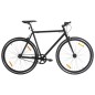 vidaXL Bicicleta de piñón fijo negro 700c 55 cm