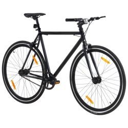 vidaXL Bicicleta de piñón fijo negro 700c 55 cm