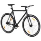 vidaXL Bicicleta de piñón fijo negro 700c 55 cm