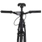 vidaXL Bicicleta de piñón fijo negro 700c 55 cm