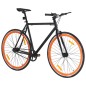vidaXL Bicicleta de piñón fijo negro y naranja 700c 51 cm