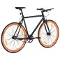 vidaXL Bicicleta de piñón fijo negro y naranja 700c 51 cm