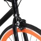 vidaXL Bicicleta de piñón fijo negro y naranja 700c 51 cm
