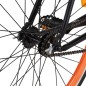 vidaXL Bicicleta de piñón fijo negro y naranja 700c 51 cm