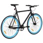 vidaXL Bicicleta de piñón fijo negro y azul 700c 55 cm vidaXL Bicicleta de piñón fijo negro y azul 700c 55 cm
