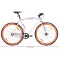vidaXL Bicicleta de piñón fijo blanco y naranja 700c 55 cm