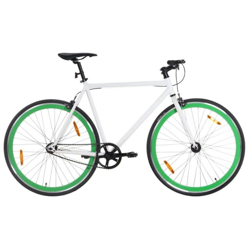 vidaXL Bicicleta de piñón fijo blanco y verde 700c 51 cm vidaXL Bicicleta de piñón fijo blanco y verde 700c 51 cm