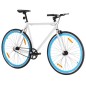 vidaXL Bicicleta de piñón fijo blanco y azul 700c 55 cm vidaXL Bicicleta de piñón fijo blanco y azul 700c 55 cm