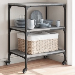 vidaXL Carrito de cocina madera de ingeniería gris Sonoma 60x41x76 cm
