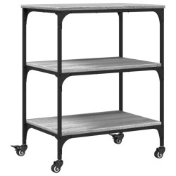vidaXL Carrito de cocina madera de ingeniería gris Sonoma 60x41x76 cm