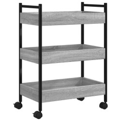 vidaXL Carrito de cocina madera de ingeniería gris Sonoma 50x30x70 cm