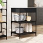 vidaXL Carrito de cocina de madera de ingeniería negro 60x48x89,5 cm vidaXL Carrito de cocina de madera de ingeniería negro 60x48x89,5 cm