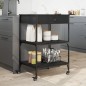 vidaXL Carrito de cocina de madera de ingeniería negro 60x48x89,5 cm vidaXL Carrito de cocina de madera de ingeniería negro 60x48x89,5 cm