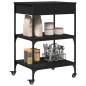 vidaXL Carrito de cocina de madera de ingeniería negro 60x48x89,5 cm vidaXL Carrito de cocina de madera de ingeniería negro 60x48x89,5 cm