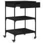 vidaXL Carrito de cocina de madera de ingeniería negro 60x48x89,5 cm vidaXL Carrito de cocina de madera de ingeniería negro 60x48x89,5 cm