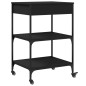 vidaXL Carrito de cocina de madera de ingeniería negro 60x48x89,5 cm vidaXL Carrito de cocina de madera de ingeniería negro 60x48x89,5 cm