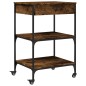 vidaXL Carrito de cocina madera ingeniería roble ahumado 60x48x89,5 cm vidaXL Carrito de cocina madera ingeniería roble ahumado 60x48x89,5 cm
