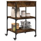 vidaXL Carrito de cocina madera ingeniería roble ahumado 60x48x89,5 cm vidaXL Carrito de cocina madera ingeniería roble ahumado 60x48x89,5 cm