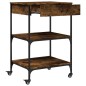 vidaXL Carrito de cocina madera ingeniería roble ahumado 60x48x89,5 cm vidaXL Carrito de cocina madera ingeniería roble ahumado 60x48x89,5 cm