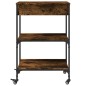 vidaXL Carrito de cocina madera ingeniería roble ahumado 60x48x89,5 cm vidaXL Carrito de cocina madera ingeniería roble ahumado 60x48x89,5 cm