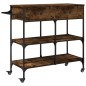 vidaXL Carrito de cocina madera ingeniería roble ahumado 105x42x95 cm vidaXL Carrito de cocina madera ingeniería roble ahumado 105x42x95 cm