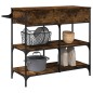 vidaXL Carrito de cocina madera ingeniería roble ahumado 105x42x95 cm vidaXL Carrito de cocina madera ingeniería roble ahumado 105x42x95 cm