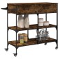 vidaXL Carrito de cocina madera ingeniería roble ahumado 105x42x95 cm vidaXL Carrito de cocina madera ingeniería roble ahumado 105x42x95 cm