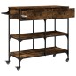 vidaXL Carrito de cocina madera ingeniería roble ahumado 105x42x95 cm vidaXL Carrito de cocina madera ingeniería roble ahumado 105x42x95 cm