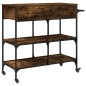 vidaXL Carrito de cocina madera ingeniería roble ahumado 105x42x95 cm vidaXL Carrito de cocina madera ingeniería roble ahumado 105x42x95 cm