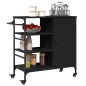 vidaXL Carrito de cocina madera de ingeniería negro 87,5x38,5x84,5 cm vidaXL Carrito de cocina madera de ingeniería negro 87,5x38,5x84,5 cm