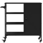 vidaXL Carrito de cocina madera de ingeniería negro 87,5x38,5x84,5 cm vidaXL Carrito de cocina madera de ingeniería negro 87,5x38,5x84,5 cm
